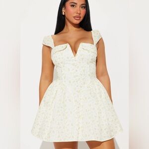 Allie‎ Floral Mini Dress - Yellow/combo